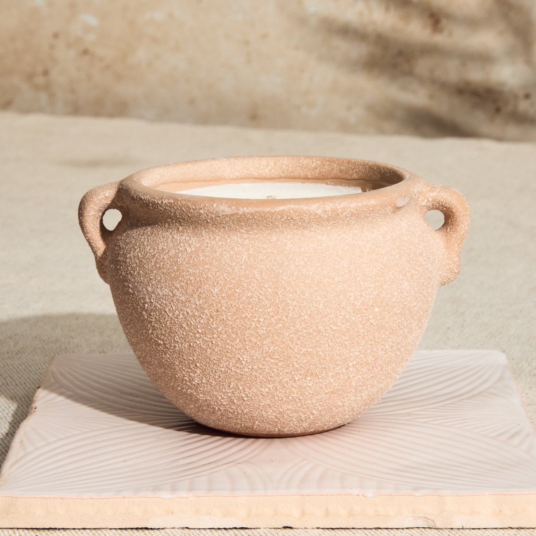 Marrakesh Sandstone Pottery Candle - Myrrh & Tonka