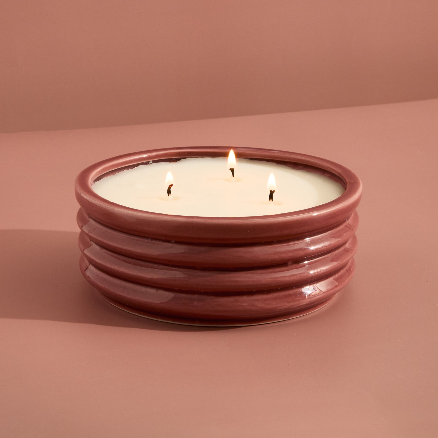 Contemporary Kiln Large Burgundy Candle