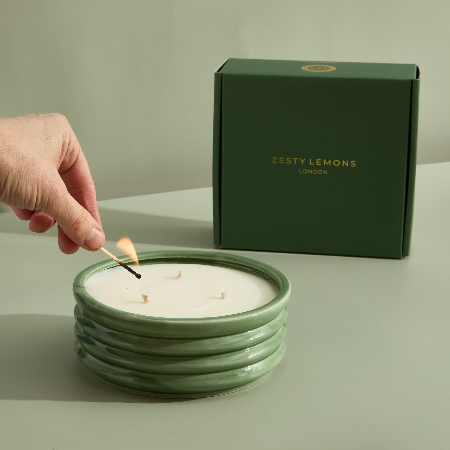 Contemporary Kiln Large Olive Candle