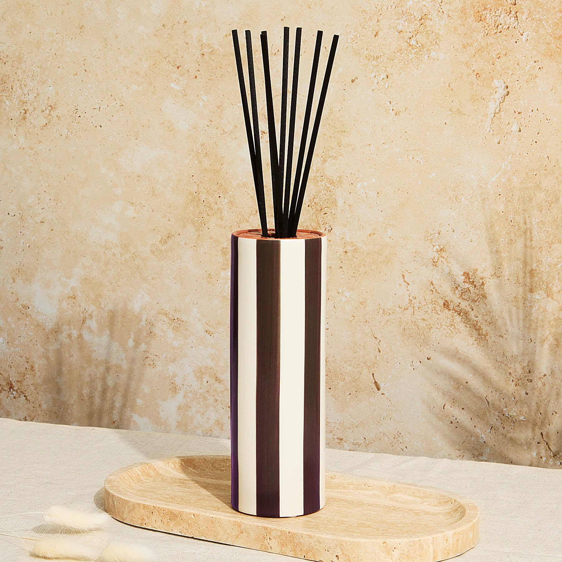 Marrakesh: Chocolate Striped Diffuser - Tomato Leaf