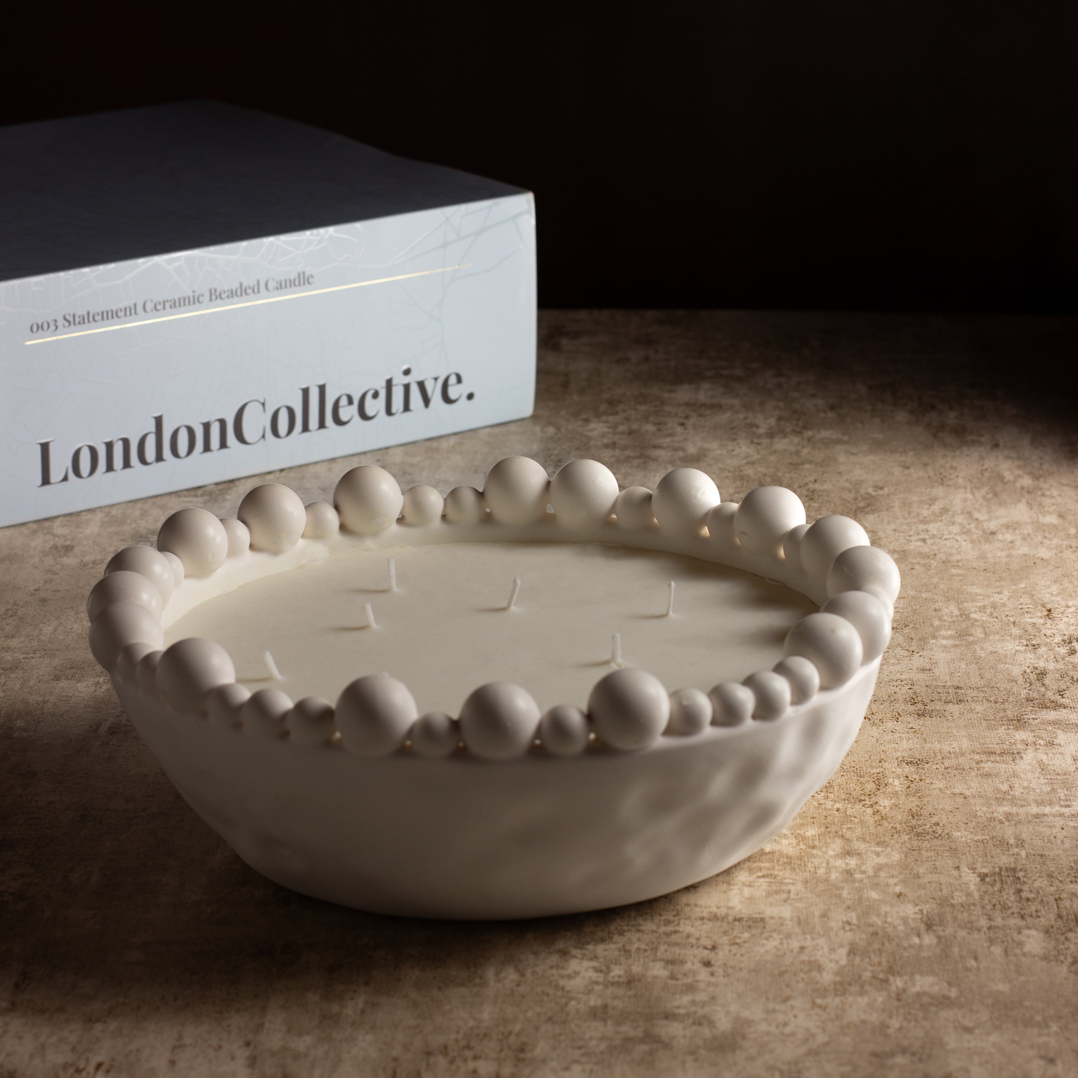 London Collective Statement Beaded Candle - Amber Noir