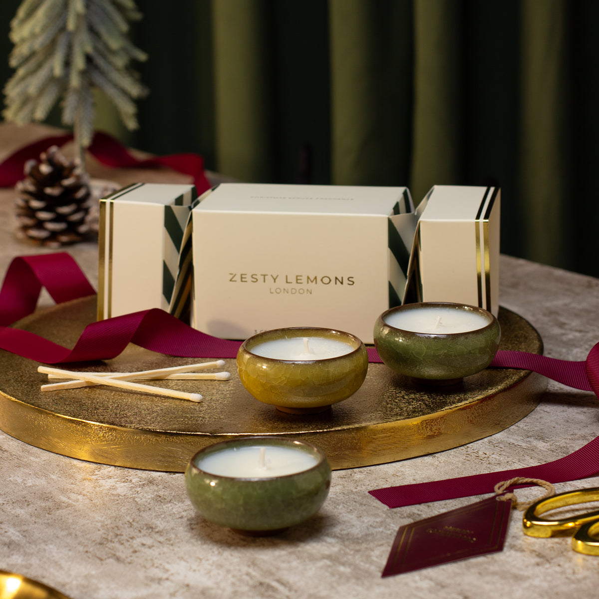 Under the Tree: Olive Tea Light Cracker (Box of 3) - Cypress & Fig