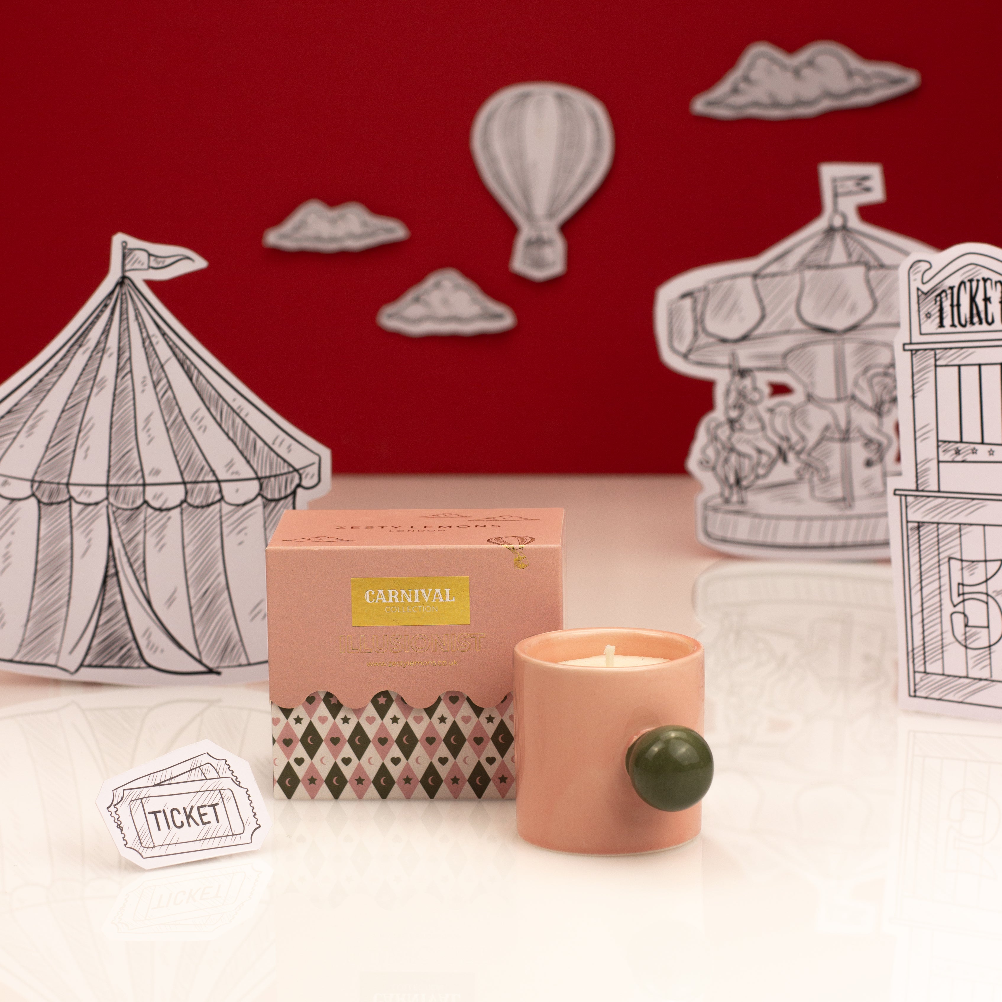 Carnival Carousel Cup Candle - Pink Illusionist