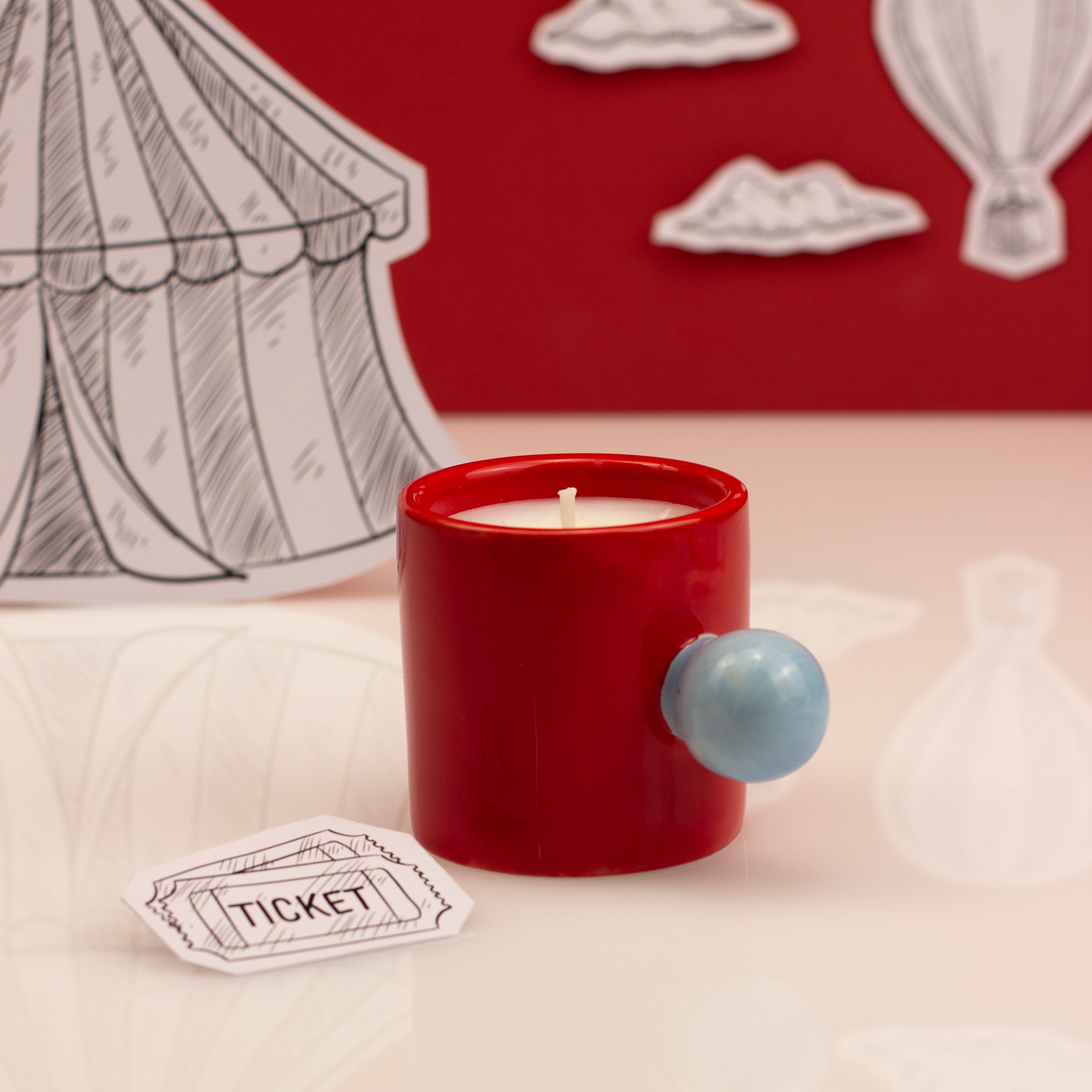 Carnival Carousel Cup Candle - Red Ringmaster