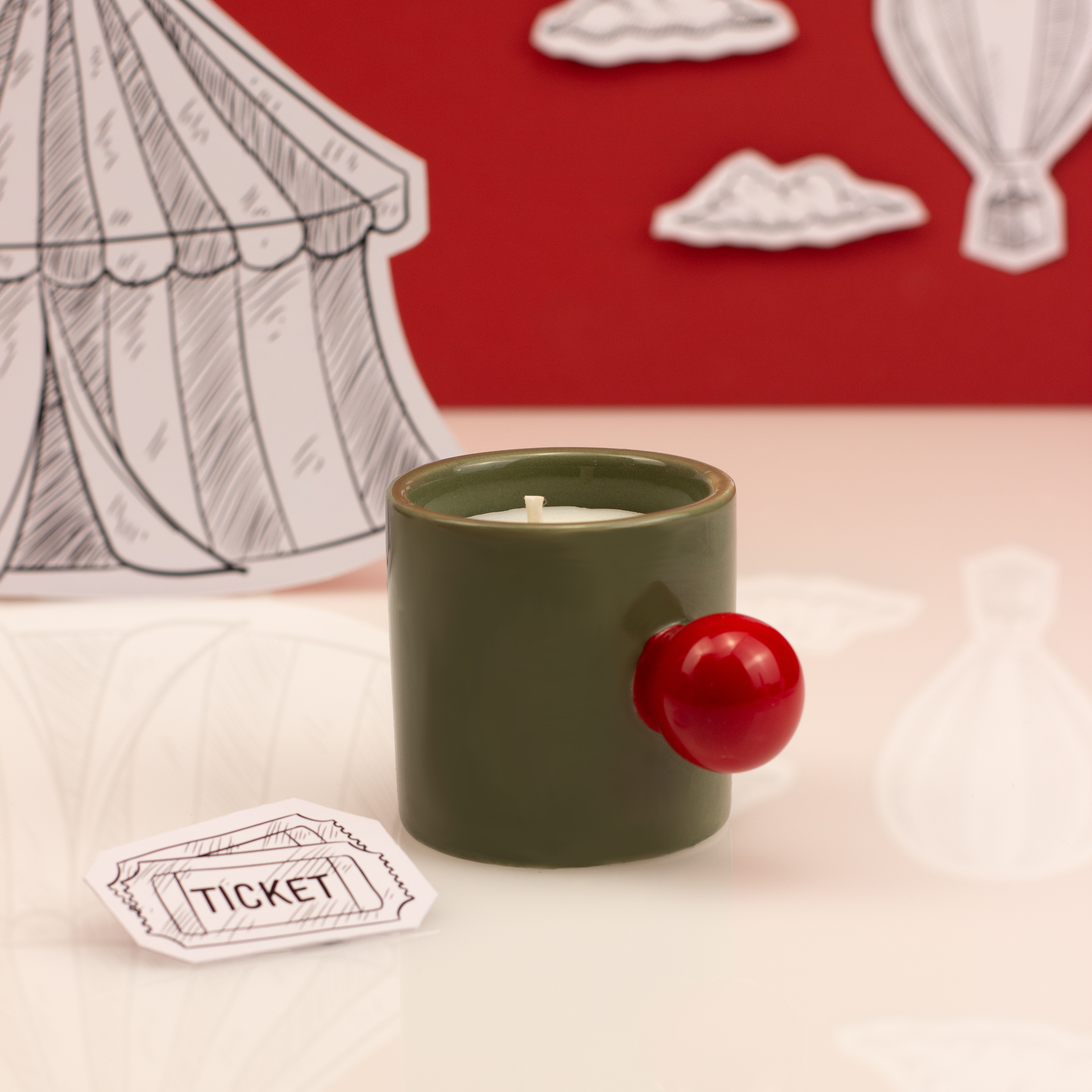Carnival Carousel Cup Candle - Olive Firebreather