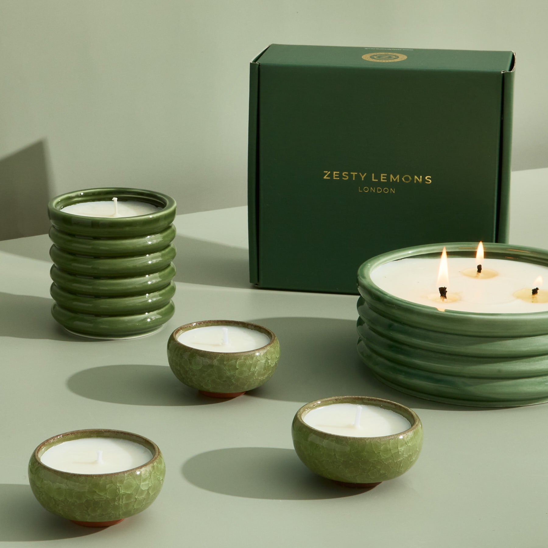 Contemporary Kiln Large Olive Candle