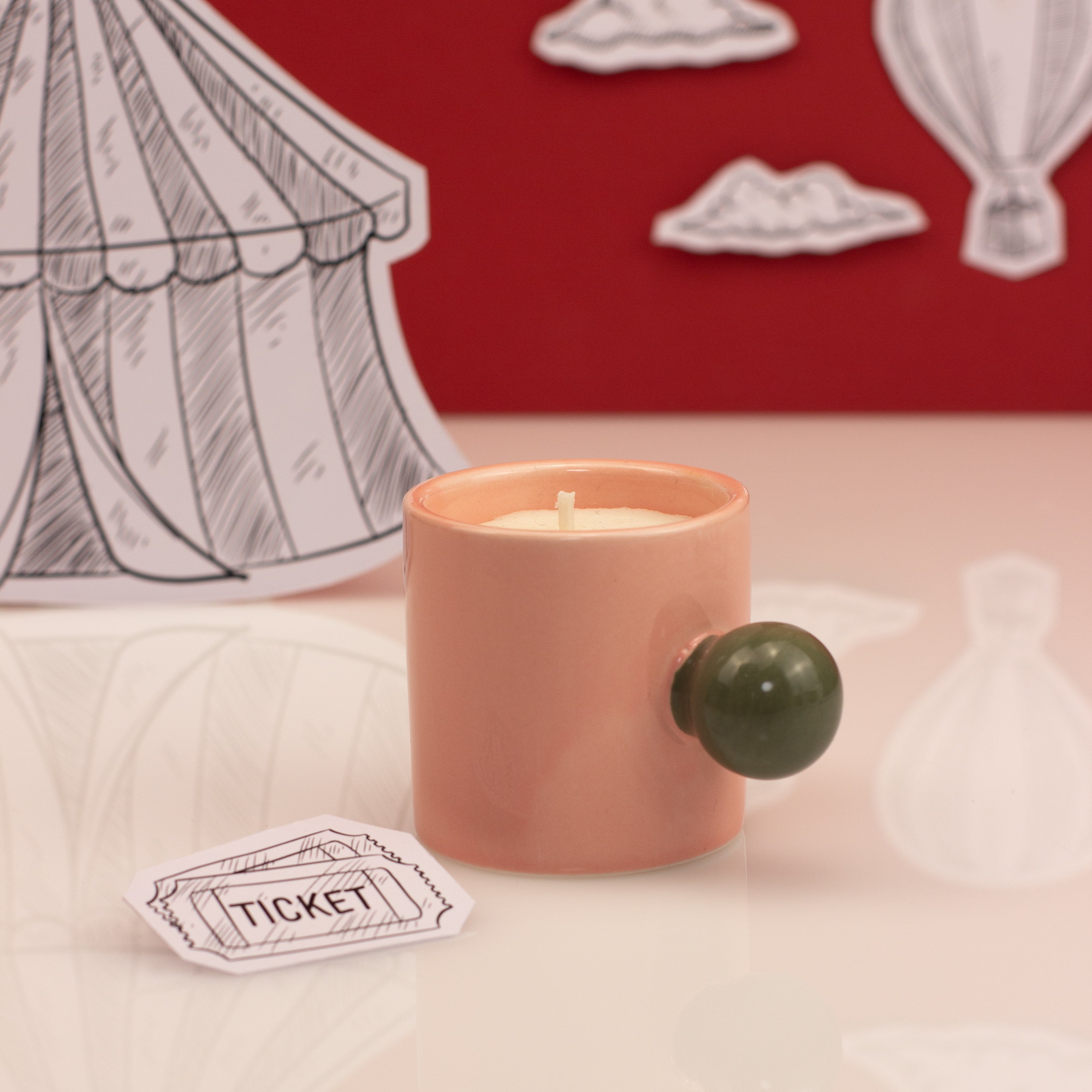 Carnival Carousel Cup Candle - Pink Illusionist