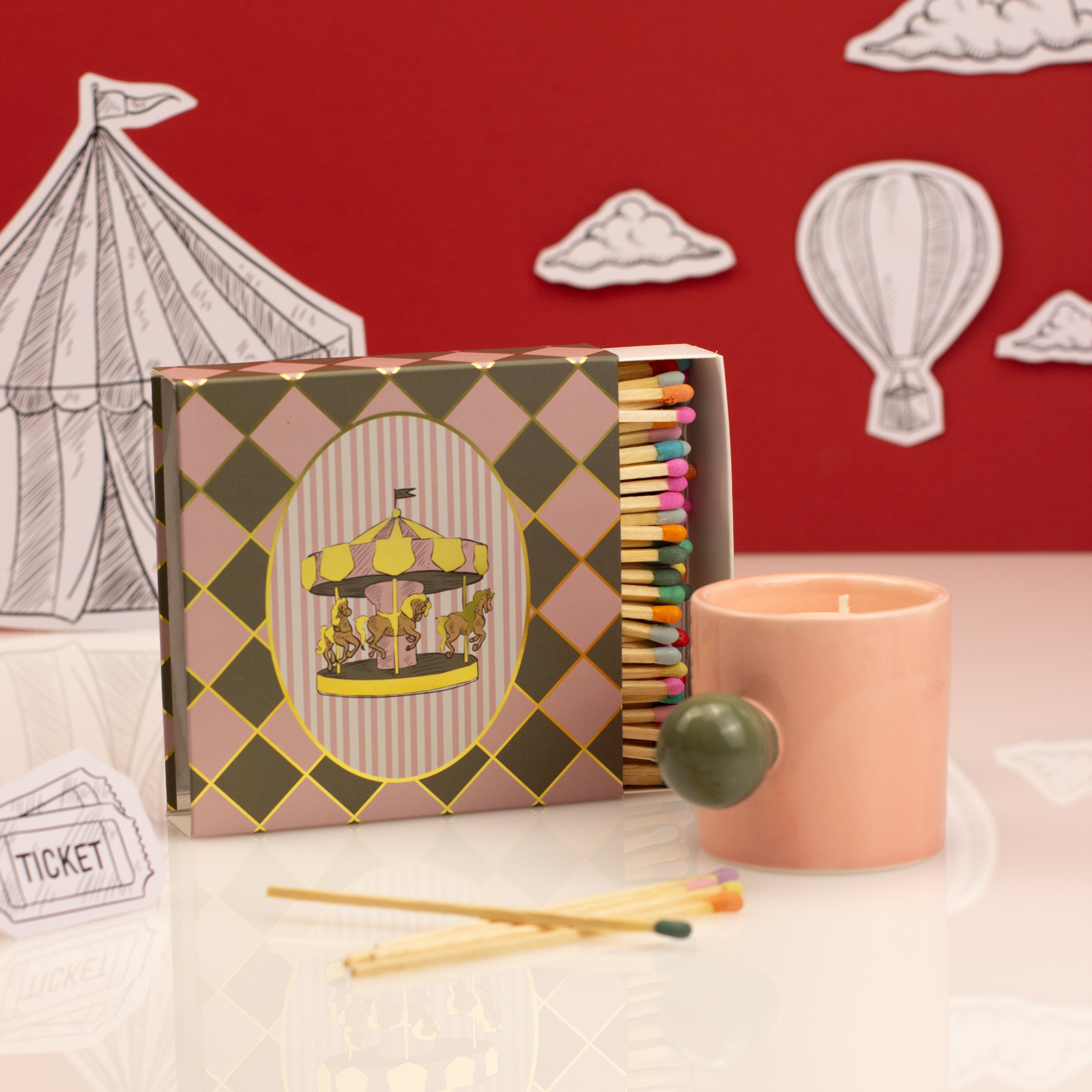 Carnival Carousel Cup Candle - Pink Illusionist